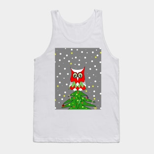 TREE Top Christmas Owl Tank Top